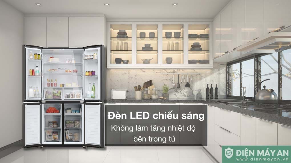 Tủ lạnh Aqua Inverter 469 lít Multi Door AQR-M536XA(GB)