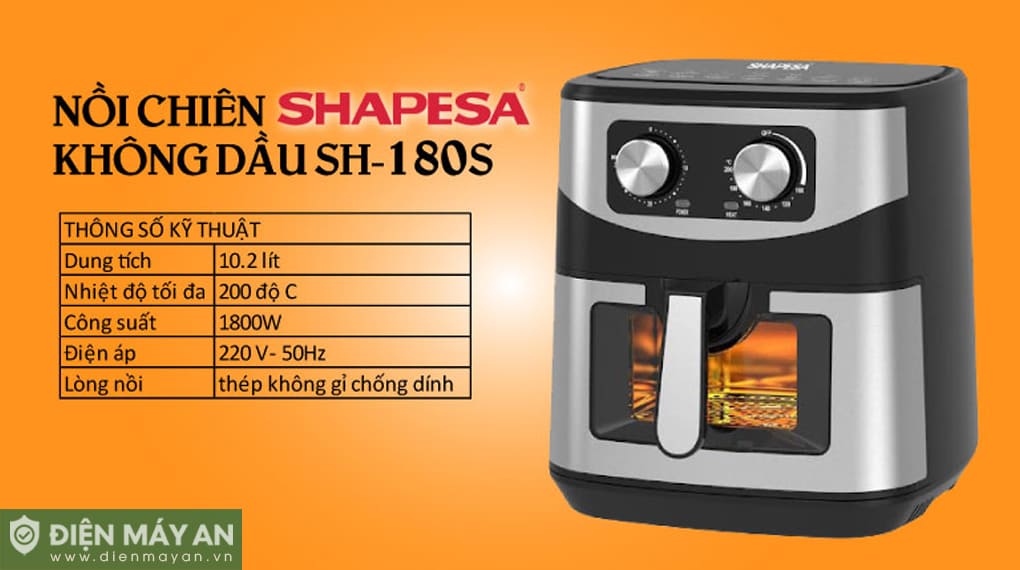 Nồi chiên không dầu Shapesa SH-180S