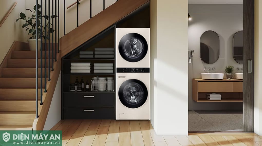Tháp giặt sấy LG WashTower Inverter giặt 14 kg - sấy 10 kg WT1410NHE