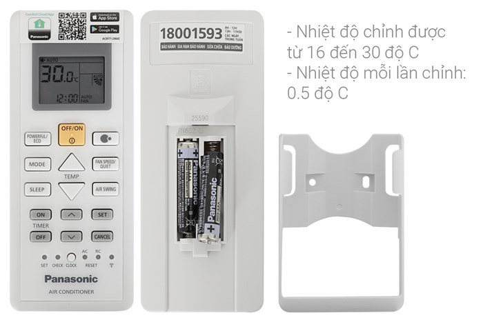 Điều Hòa Panasonic 1 Chiều Inverter 12000BTU CU/CS-RU12AKH-8