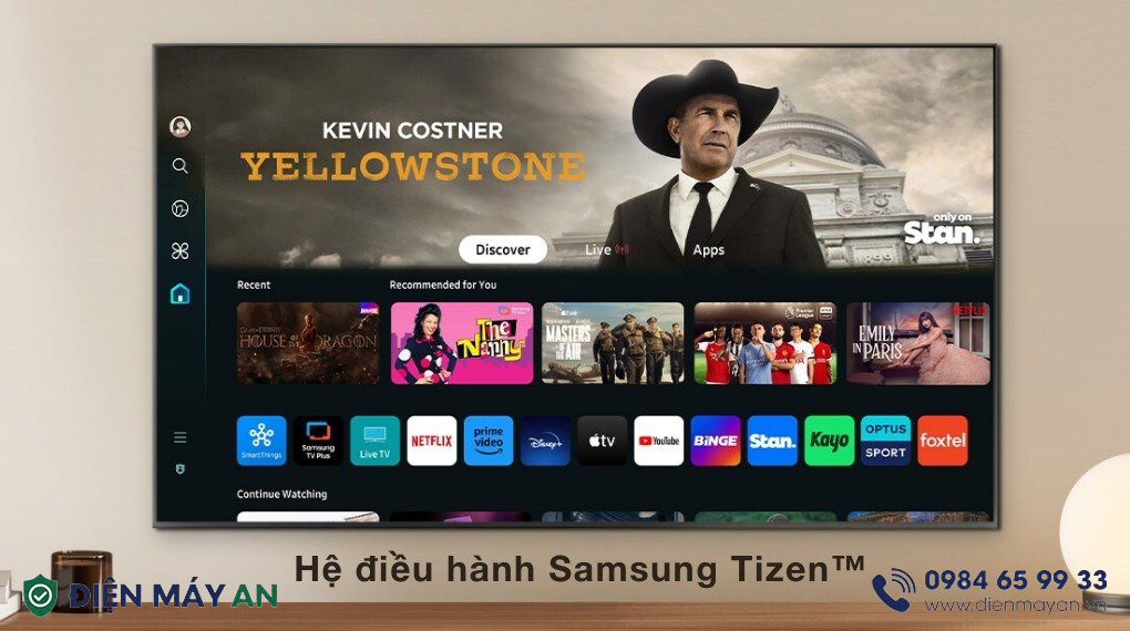 Smart Tivi QLED 4K 43 inch Samsung QA43Q60D sử dụng hệ điều hành thông minh &nbsp;Tizen™ với kho ứng dụng đa dạng