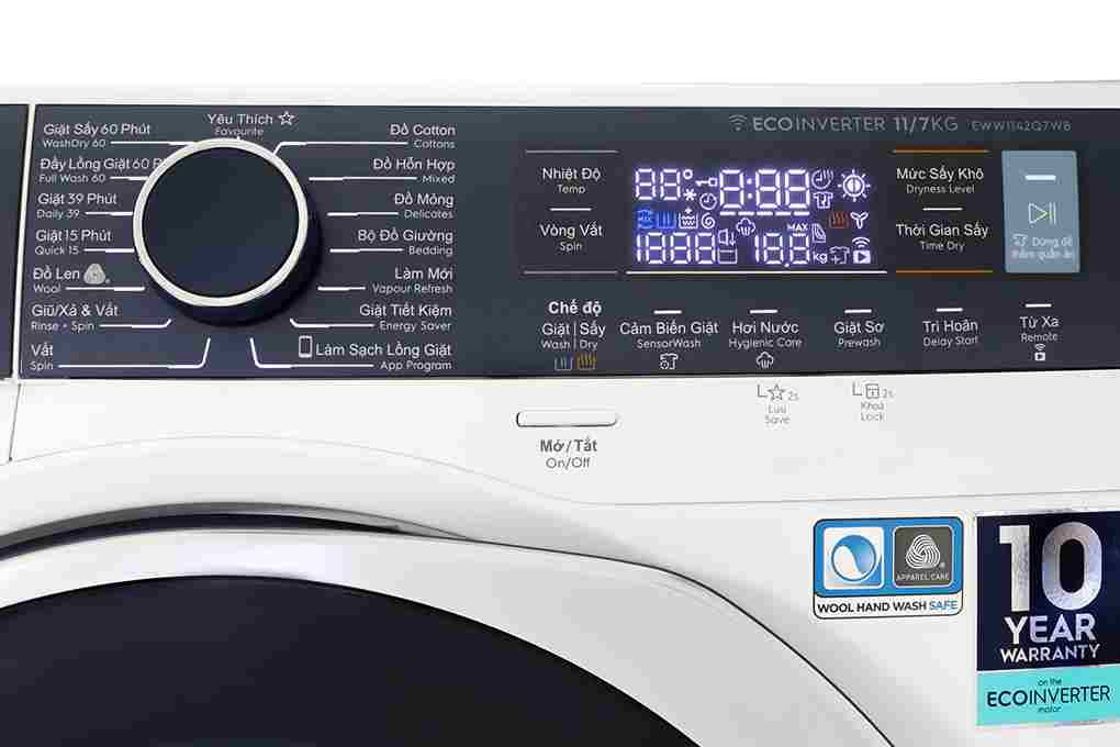 Máy Giặt Sấy Electrolux Inverter 11 Kg Sấy 7 Kg EWW1142Q7WB