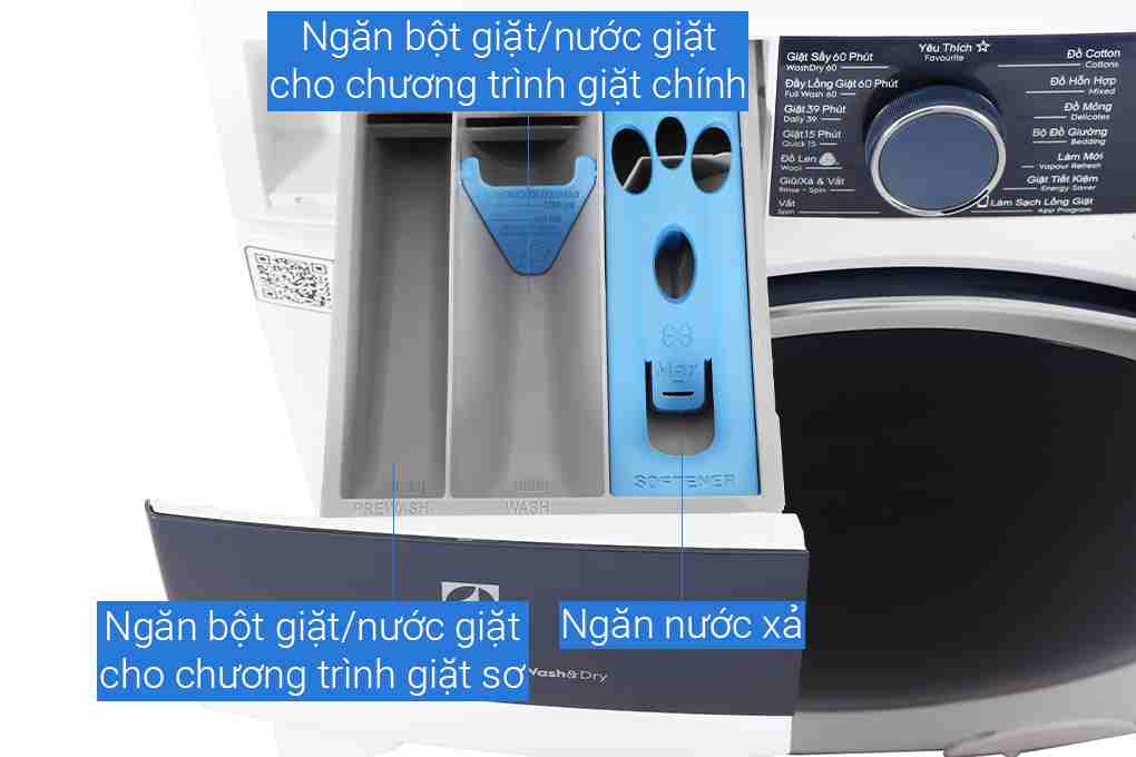Máy Giặt Sấy Electrolux Inverter 11 Kg Sấy 7 Kg EWW1142Q7WB