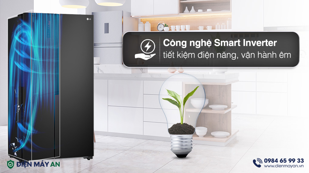 Tủ Lạnh LG Inverter 519 Lít Side By Side GR-B256BL