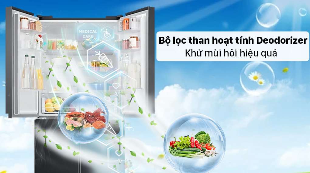 Tủ Lạnh Multi Door Samsung Inverter 488 Lít RF48A4000B4/SV