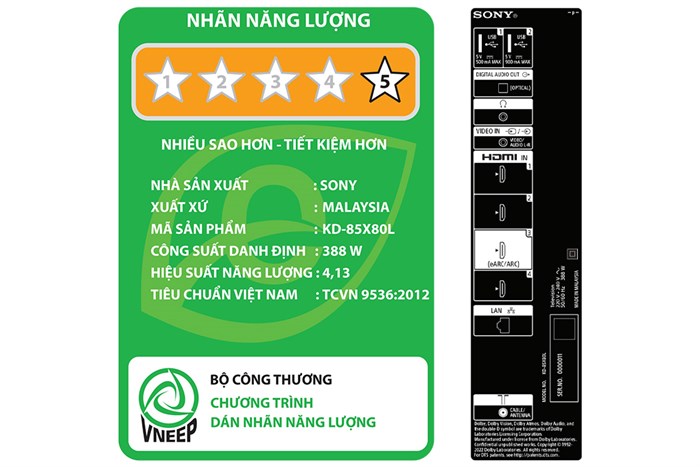 Google Tivi Sony 4K 85 Inch KD-85X80L