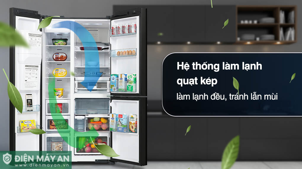 Tủ Lạnh Hitachi Inverter 569 Lít Side By Side R-MX800GVGV0 GBK