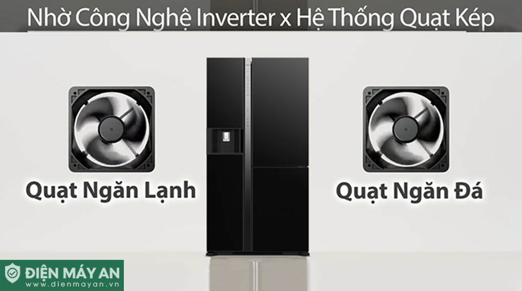 Tủ Lạnh Hitachi Inverter 569 Lít Side By Side R-MX800GVGV0 GMG